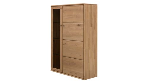 Highboard Interliving aus Holz in Holzfarben Interliving Wohnzimmer Serie 2028 - Highboard 4073 Wildeiche - zwei Türen, Breite ca. 102 cm