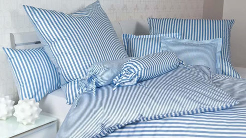 Bettwäsche-Set Janine® aus Naturfaser in Hellblau Janine® Bettwäsche-Set Hellblau - ca. 135 x 200 cm