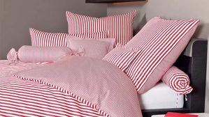 Bettwäsche-Set Janine® aus Naturfaser in Rot Janine® Bettwäsche-Set Rot - ca. 155 x 220 cm