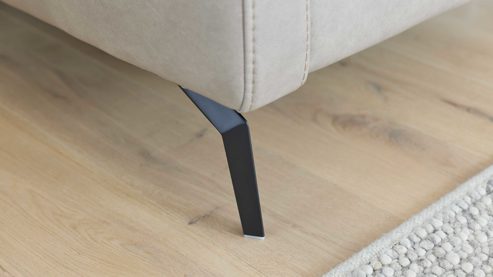 Dreisitzer Interliving aus Leder in Grau Interliving Sofa Serie 4065 – Dreisitzer 3KV kieselfarbenes Leder Cloudy gravel & schwarze Metallfüße – Länge ca. 238 cm