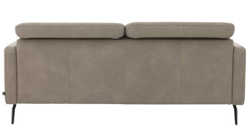 2,5-Sitzer Interliving aus Leder in Grau Interliving Sofa Serie 4065 – 2,5-Sitzer 2,5KV kieselfarbenes Leder Cloudy gravel & schwarze Metallfüße – Länge ca. 210 cm