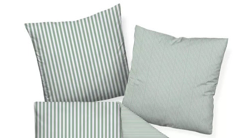 Bettwäsche-Set Janine® aus Naturfaser in Smaragd Janine® Bettwäsche-Set Salbeigrün - ca. 135 x 200 cm