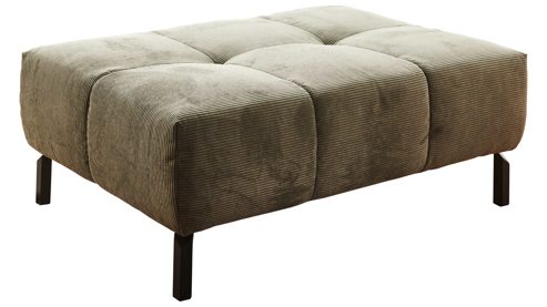 Polsterhocker SOFAkultur aus Stoff in Grün SOFAkultur Programm SK 745- XXL-Polsterhocker olivfarbener Feincord - ca. 109 x 74 cm