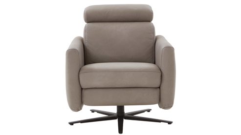 Relaxsessel comfortmaster besser sitzen, liegen, leben aus Leder in Grau Comfortmaster 7180 - Relaxsessel 24E44 motorisch - stahlfarbenes LongLife-Leder & anthrazitfarbener Sternfuß