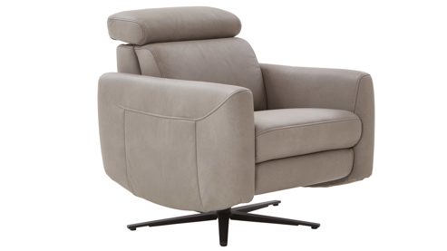 Relaxsessel comfortmaster besser sitzen, liegen, leben aus Leder in Grau Comfortmaster 7180 - Relaxsessel 24E44 motorisch - stahlfarbenes LongLife-Leder & anthrazitfarbener Sternfuß