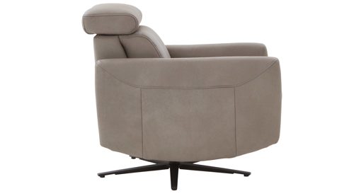 Relaxsessel comfortmaster besser sitzen, liegen, leben aus Leder in Grau Comfortmaster 7180 - Relaxsessel 24E44 motorisch - stahlfarbenes LongLife-Leder & anthrazitfarbener Sternfuß