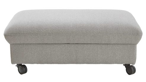 Polsterhocker comfortmaster besser sitzen, liegen, leben aus Stoff in Hellgrau Comfortmaster Spektra 1488 - Polsterhocker mit Rollen und Stauraum hellgraues Flachgewebe Loop 02 jet – ca. 113 x 70 cm