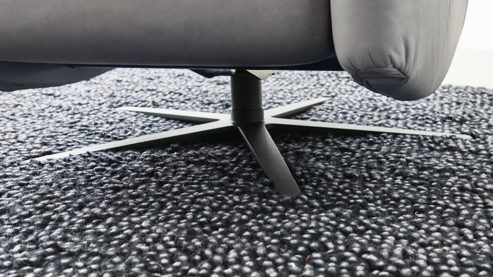 Relaxsessel comfortmaster besser sitzen, liegen, leben aus Leder in Grau Comfortmaster 7180 - Relaxsessel 24E44 motorisch - stahlfarbenes LongLife-Leder & anthrazitfarbener Sternfuß