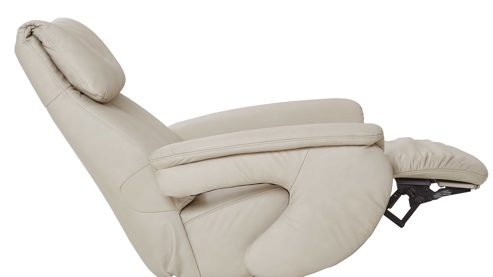 Relaxsessel comfortmaster besser sitzen, liegen, leben aus Leder in Weiß Comfortmaster 7304 - Easy-Swing-Sessel 31N mit manuellen Funktionen klifffarbenes LongLife-Leder & edelstahlfarbener Tellerfuß