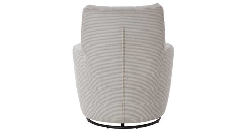 Polstersessel KAWOO aus Stoff in Hellgrau KAWOO Drehsessel SE 53 hellgrauer Cord GCT 9 & schwarzer Metallring