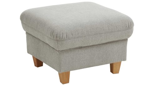 Polsterhocker KAWOO aus Stoff in Grau KAWOO Serie Cliff - Polsterhocker platingraue Chenille DPR 49 - ca. 60 x 60 cm