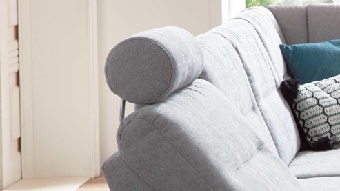 Kopfstütze KAWOO aus Stoff in Hellgrau KAWOO Serie Cliff - Kopfstütze platingraue Chenille