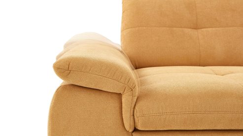 Ecksofa KAWOO aus Stoff in Gelb KAWOO Serie 7178 - Ecksofa bzw. Polsterecke mit Funktionen goldgelbe Chenille XBO 05 – Stellfläche ca. 300 x 203 cm