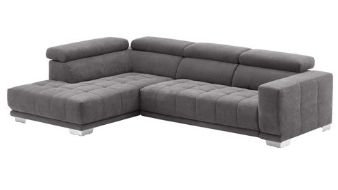 Ecksofa KAWOO aus Stoff in Anthrazit KAWOO Serie 7587 - Ecksofa bzw. Polstermöbel anthrazitfarbene Chenille XBO 9 – Stellfläche ca. 207 x 301 cm