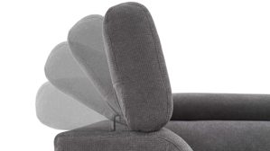 Ecksofa KAWOO aus Stoff in Anthrazit KAWOO Serie 7587 - Ecksofa bzw. Polstermöbel anthrazitfarbene Chenille XBO 9 – Stellfläche ca. 207 x 301 cm