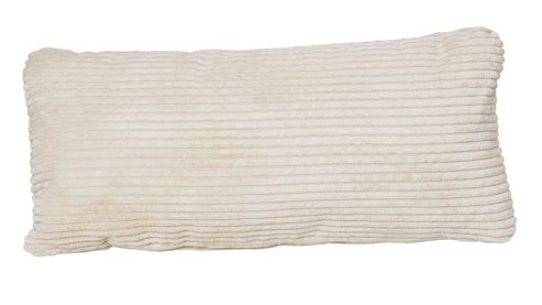 Ecksofa KAWOO aus Stoff in Weiß KAWOO Serie Santa Lucia - Ecksofa bzw. Polstermöbel cremeweißer Breitcord & schwarze Holzfüße - Stellfläche ca. 305 x 199 cm