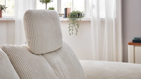 Kopfstütze Megapol aus Stoff in Beige Polsterprogramm VS-MP1028 - Comfort-Kopfstütze naturfarbener Cord - Länge ca. 44 cm