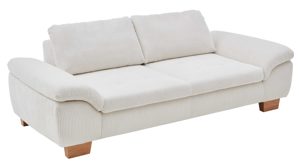 Dreisitzer Megapol aus Stoff in Beige Polsterprogramm VS-MP1028 - Dreisitzer naturfarbener Cord & Buchenholzfüße - Länge ca. 236 cm