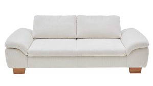 Dreisitzer Megapol aus Stoff in Beige Polsterprogramm VS-MP1028 - Dreisitzer naturfarbener Cord & Buchenholzfüße - Länge ca. 236 cm