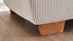 Dreisitzer Megapol aus Stoff in Beige Polsterprogramm VS-MP1028 - Dreisitzer naturfarbener Cord & Buchenholzfüße - Länge ca. 236 cm