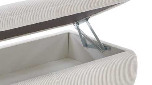 Funktionshocker Megapol aus Stoff in Beige Polsterprogramm VS-MP1028 - XXL-Funktions-Hocker naturfarbener Cord & Buchenholzfüße - ca. 135 x 63 cm