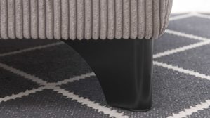 Polsterhocker Megapol aus Stoff in Grau Polsterprogramm VS-MP1028 - XXL-Hocker grauer Cordbezug & schwarze Metallfüße - ca. 135 x 63 cm