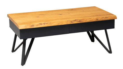 Couchtisch M2 kollektion aus Holz in Holzfarben Couchtisch Dubai 4 Wildeiche & Schwarz - ca. 110 x 60 cm