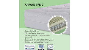 Matratzen-Set KAWOO aus Stoff in Weiß KAWOO Matratzen-Set 2 Taschenfederkern, Härtegrad 2 - Liegefläche ca. 90 x 200 cm