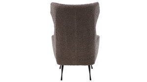 Ohrensessel Gutmann factory® aus Stoff in Grau Lounge-Polstermöbel Aversa - Ohrensessel grauer Bezug 806.17 & schwarze Metallfüße