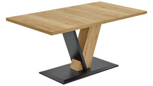 Auszugtisch PARTNERRING COLLECTION aus Holz in Holzfarben PARTNERRING COLLECTION Serie Conny - Ausziehtisch Wildeiche & Schwarz - ca. 140 - 220 x 90 cm