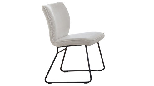 Polsterstuhl PARTNERRING COLLECTION aus Stoff in Weiß PARTNERRING COLLECTION Serie Conny - Polsterstuhl cremeweißer Cord Rebel 897 & schwarzes Eisen