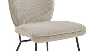 Polsterstuhl PARTNERRING COLLECTION aus Stoff in Weiß PARTNERRING COLLECTION Serie Conny - Polsterstuhl cremeweißer Cord Rebel 897 & schwarzes Eisen
