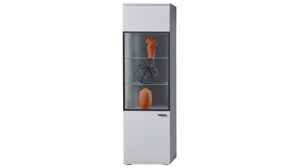 Vitrine MIVIVO aus Holz in Weiß MIVIVO Wohnmöbel Juno - Vitrine Weiß & Grau - eine Tür, Höhe ca. 206 cm