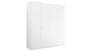 Kleiderschrank Rauch aus Holz in Weiß rauch ORANGE Schranksystem Skat - Kleiderschrank mit Inneneinteilung Alpinweiß - vier Türen, Breite ca. 201 cm