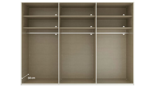 Kleiderschrank Rauch aus Holz in Hellgrau rauch ORANGE Schranksystem Skat - Kleiderschrank Seidengrau - sechs Türen, Breite ca. 301 cm