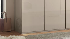 Kleiderschrank PARTNERRING COLLECTION aus Holz in Beige PARTNERRING COLLECTION Schlafzimmerprogramm Verona - Kleiderschrank Champagner & Eiche - sechs Türen, Breite ca. 300 cm