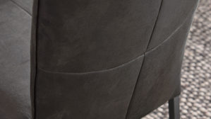 Vierfußstuhl Bert plantagie aus Stoff in Anthrazit Polsterstuhl Blaze anthrazitfarbener Stoffbezug Bull 67 & anthrazitfarbene Metallfüße