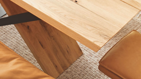 Esstisch Koinor aus Holz in Holzfarben KOINOR Esstisch Alino geölte Balkeneiche & Metallgestell - ca. 160 x 90 cm