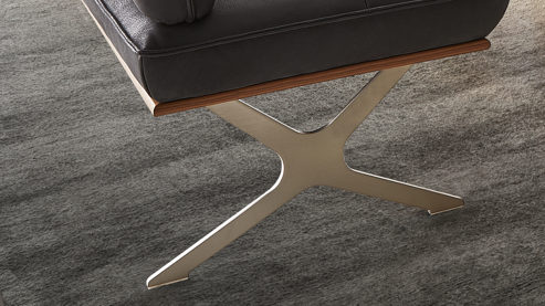 Polsterbank Koinor aus Leder in Schwarz KOINOR Dining System - Polsterbank krähenfarbenes Leder Classic, Wildeiche & Edelstahl - Länge ca. 214 cm