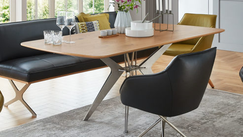 Esstisch Koinor aus Holz in Edelstahl KOINOR Dining System - Esstisch Wildeiche & Stahl - ca. 200 x 100 cm