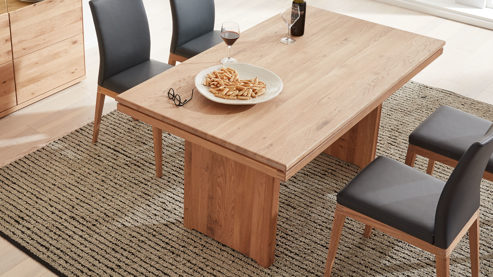 Esstisch Decker aus Holz in Holzfarben DECKER Volterra Plus - Massivholztisch bzw. Esstisch biancofarbene Wildeiche – ca. 140 x 90 cm