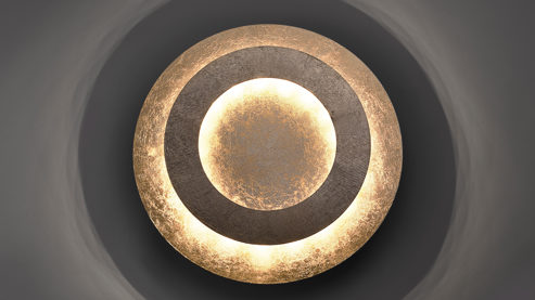 Deckenleuchte Paul neuhaus aus Metall in Gold Paul Neuhaus LED-Deckenleuchte Nevis goldfarbenes, gehämmertes Metall – Durchmesser ca. 27 cm