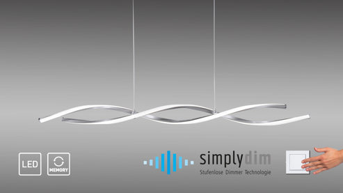 Pendelleuchte Paul neuhaus aus Metall in Metallfarben Paul Neuhaus LED-Pendelleuchte Polina Acryl, Metall & Stahl – Länge ca. 111 cm