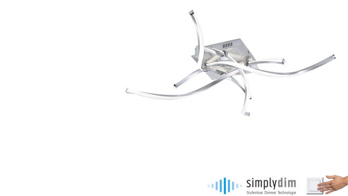 Deckenleuchte Paul neuhaus aus Metall in Metallfarben Paul Neuhaus LED-Deckenleuchte Polina Acryl, Metall & Stahl – Durchmesser ca. 78 cm