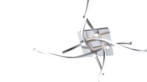 Deckenleuchte Paul neuhaus aus Metall in Metallfarben Paul Neuhaus LED-Deckenleuchte Polina Acryl, Metall & Stahl – Durchmesser ca. 78 cm