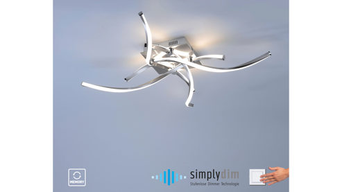 Deckenleuchte Paul neuhaus aus Metall in Metallfarben Paul Neuhaus LED-Deckenleuchte Polina Acryl, Metall & Stahl – Durchmesser ca. 78 cm