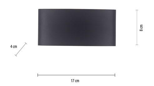 Wandleuchte Paul neuhaus aus Metall in Anthrazit Paul Neuhaus Außen-Wandleuchte Carlo anthrazitfarbenes Aluminium - halbrund, Länge ca. 17 cm