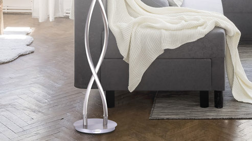 Stehleuchte Paul neuhaus aus Metall in Metallfarben Paul Neuhaus Q®-MALINA - Stehlampe Stahl & weißes Acrylglas – Höhe ca. 139 cm