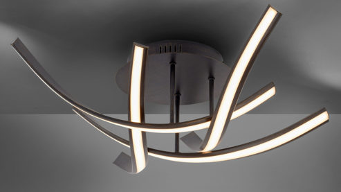 Deckenleuchte Paul neuhaus aus Metall in Metallfarben Paul Neuhaus Linda - Deckenlampe rostfarbenes Metall – Durchmesser ca. 73 cm