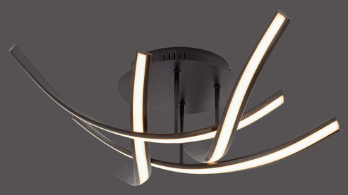 Deckenleuchte Paul neuhaus aus Metall in Metallfarben Paul Neuhaus Linda - Deckenlampe rostfarbenes Metall – Durchmesser ca. 73 cm